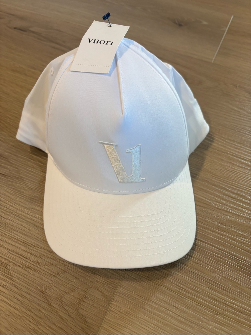 Vuori Magnitude Hat White Embroidered V Logo Cap